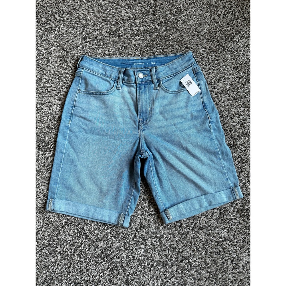 Old Navy Light Blue Rolled-Hem Jean Shorts